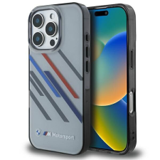 BMW BMHCP16X23HTRAG Motosport IML Random Stripes tok iPhone 16 Pro Max - szürke tok és táska