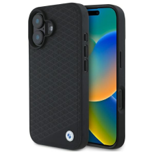 BMW BMHMP16S23RDDK Sign Leather Diamond Metal Logo MagSafe tok iPhone 16 - fekete tok és táska