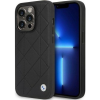 BMW CG MOBILE BMW LEATHER QUILTED műanyag telefonvédő (ECO bőr hatású, kameravédő, rombusz) FEKETE Apple iPhone 14 Pro (BMHCP14L22RQDK) (BMW360)