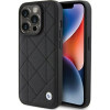 BMW CG MOBILE BMW LEATHER QUILTED műanyag telefonvédő (ECO bőr hatású, kameravédő, rombusz) FEKETE Apple iPhone 15 Pro Max (BMHCP15X22RQDK) (BMW561)