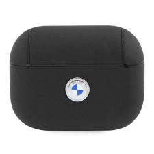 BMW Geniune Leather Silver Logo Apple AirPods Pro 2 szilikon tok, fekete fülhallgató, fejhallgató tok