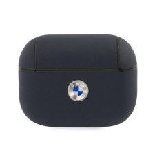 BMW Geniune Leather Silver Logo Apple AirPods Pro szilikon tok, kék fülhallgató, fejhallgató tok