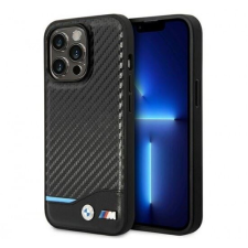 BMW Leather Carbon Apple iPhone 14 Pro hátlap tok fekete (BMHCP14L22NBCK) (BMHCP14L22NBCK) tok és táska