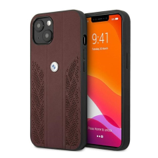 BMW Leather Curve Perforate Apple iPhone 13 mini hátlap tok, piros tok és táska