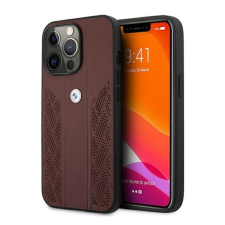 BMW Leather Curve Perforate Apple iPhone 13 Pro hátlap tok, piros tok és táska