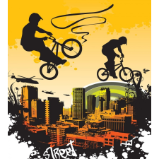  BMX-esek sárga fal előtt, poszter tapéta 225*250 cm tapéta, díszléc és más dekoráció