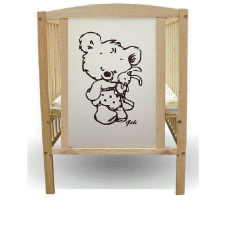 Bobas Bajka emelhető magasságú fenyő kiságy 60x120cm - Mika Maci kiságy, babaágy