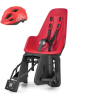 Bobike hátsó gyerekülés ONE maxi + in-mold gyereksisak szettben, vázra és csomagtartóra szerelhető, eper piros XS kerékpáros