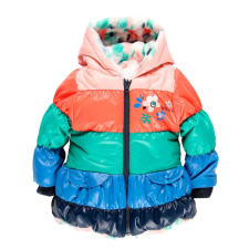boboli téli kabát virágos ki-be fordítható puha bundával 4-5 év (110 cm) gyerek kabát, dzseki