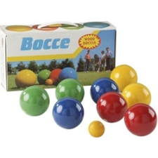  Boccia /petanque fa játékkészlet 8 db 8 cm átmérőjű golyóval és 1 db cél golyóval kerti játék