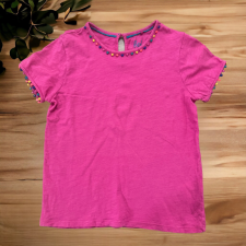 Boden Színes szegélyes, pink felső gyerek póló