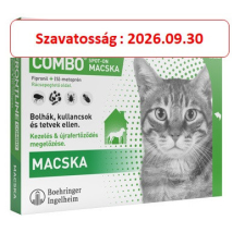 Boehringer Ingelheim Frontline Combo macska 3db ampulla. Szavatosság : 2026.09.30 élősködő elleni készítmény macskáknak