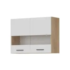 Bog-fran PATI Felső vitrines szekrény 80cm 2 ajtóval Fehér Fronttal bútor