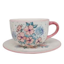 BögeManufaktúra Hajnali vadvirág jumbó bögre és reggeliző tányér bögrék, csészék