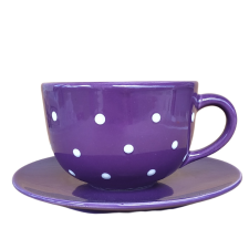 BögeManufaktúra Jumbo bögre és reggeliző tányér lila bögrék, csészék