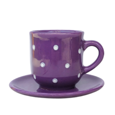 BögeManufaktúra Kávés bögre kistányérral lila bögrék, csészék