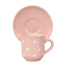 BögeManufaktúra Kávés bögre kistányérral pasztell rózsa bögrék, csészék