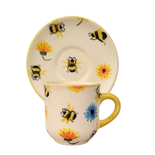 BögeManufaktúra Méhecskés kávés bögre és kistányér bögrék, csészék