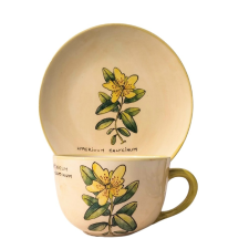 BögeManufaktúra Orbáncfű Reggeliző tányér és jumbo bögre bögrék, csészék