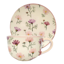 BögeManufaktúra Pille virág jumbó bögre és reggeliző tányér tányér és evőeszköz