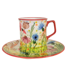 BögeManufaktúra Pipacsmező bögre és reggeliző tányér bögrék, csészék