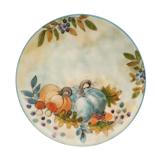 BögeManufaktúra Reggelizős tányér Kék tökös tányér és evőeszköz