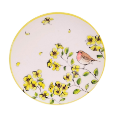 BögeManufaktúra Reggelizős tányér Tavaszi madárkás tányér és evőeszköz