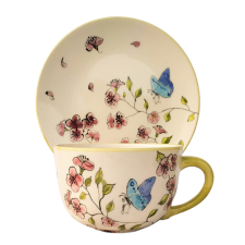 BögeManufaktúra Tavaszi pillangós jumbo bögre és reggeliző tányér bögrék, csészék