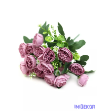  Boglárka 18 fejes selyemvirág csokor 37 cm - Mályva dekoráció