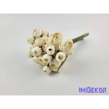  Boglárka 36 vegyes fejes kötegelt selyemvirág csokor 30 cm - Ekrü-Krém mix dekoráció