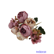  Boglárka 6 fejes selyem csokor 29cm - Mályva dekorációs kellék