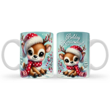  Bögre karácsonyra, Rénszarvas pöttyös sállal bögrék, csészék