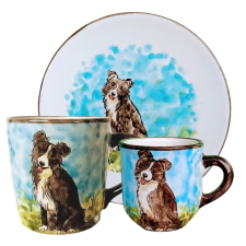 Bögre Manufaktúra Border Collie reggeliző készlet bögrék, csészék
