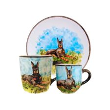 Bögre Manufaktúra Dobbermann reggeliző készlet bögrék, csészék