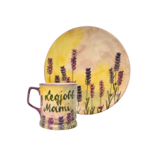 Bögre Manufaktúra Feliratos neves Levendula bögre és reggeliző tányér bögrék, csészék