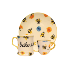 Bögre Manufaktúra Feliratos neves Méhecskés  reggeliző szett bögrék, csészék