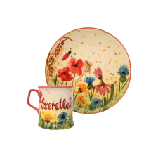 Bögre Manufaktúra Feliratos neves Pipacsmező bögre és reggeliző tányér bögrék, csészék