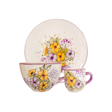 Bögre Manufaktúra Kankalin virágos reggeliző készlet kis jumbóval bögrék, csészék