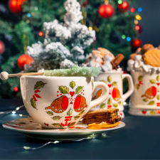 Bögre Manufaktúra Karácsonyi Madárka Kisjumbó Tányérral bögrék, csészék