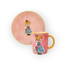 Bögre Manufaktúra Kislány reggeliző tányér és bögre bögrék, csészék