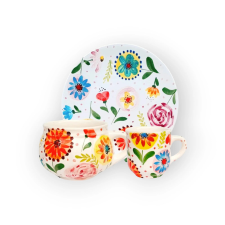 Bögre Manufaktúra Mese virágos reggeliző készlet csuporral bögrék, csészék