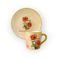 Bögre Manufaktúra Pipacs Reggeliző tányér és bögre bögrék, csészék