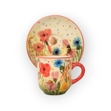 Bögre Manufaktúra Pipacsmező kávés bögre és kistányér bögrék, csészék