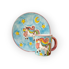 Bögre Manufaktúra Unikornis reggeliző tányér és bögre bögrék, csészék