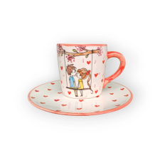 Bögre Manufaktúra Valentin napi szerelmespár bögre Reggeliző tányérral bögrék, csészék