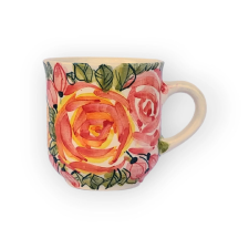 Bögre Manufaktúra Virágos kávés bögre FL001 - rózsa minta bögrék, csészék
