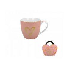  BÖGRE PORCELÁN 460ML SZÍV PINK bögrék, csészék