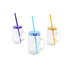  BÖGRE ÜVEG +SZÍVÓSZÁL 480ML.ENG-212 bögrék, csészék