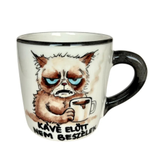 Bögremanufaktúra Morcos Macska bögre kézzel festett,  felirattal bögrék, csészék