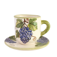 Bögremanufaktúra Szőlős kávésbögre kistányérral bögrék, csészék